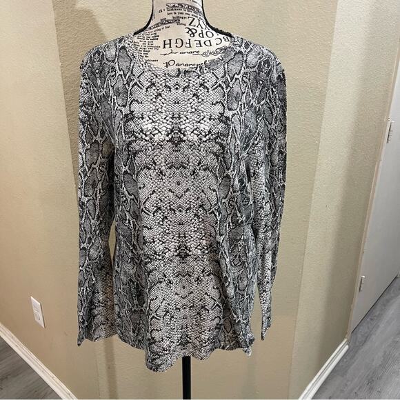 Banana Republic Malibu tee snake print top sz large - Picture 1 of 5